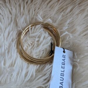 NWT BaubleBar Shiny Gold Bracelet Set
